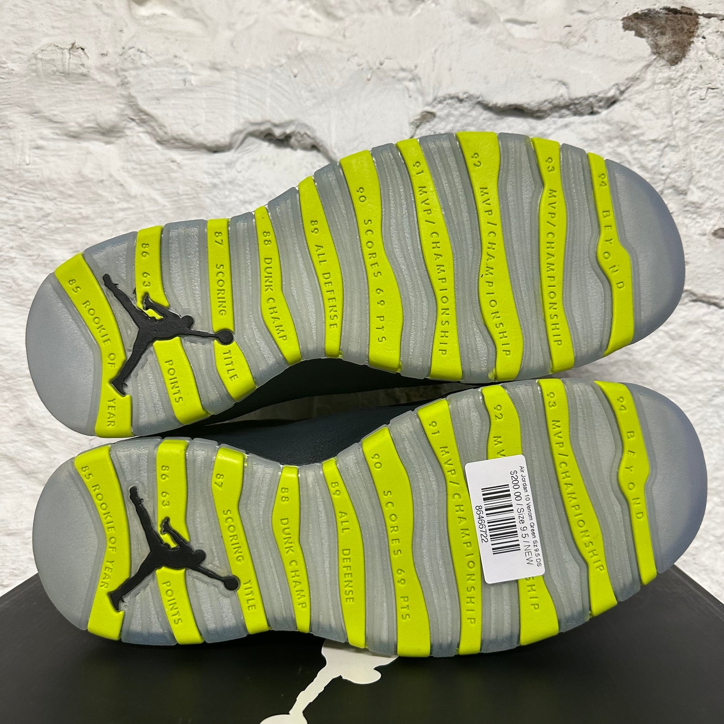 Air Jordan 10 Venom Green Sz 9.5 DS