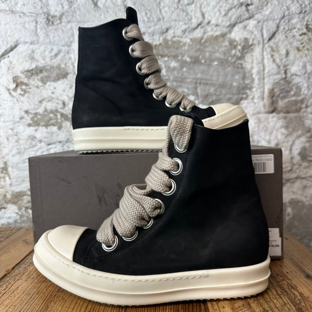 Rick Owens High Jumbo Lace Black Milk Sneaker Sz 7 (40)