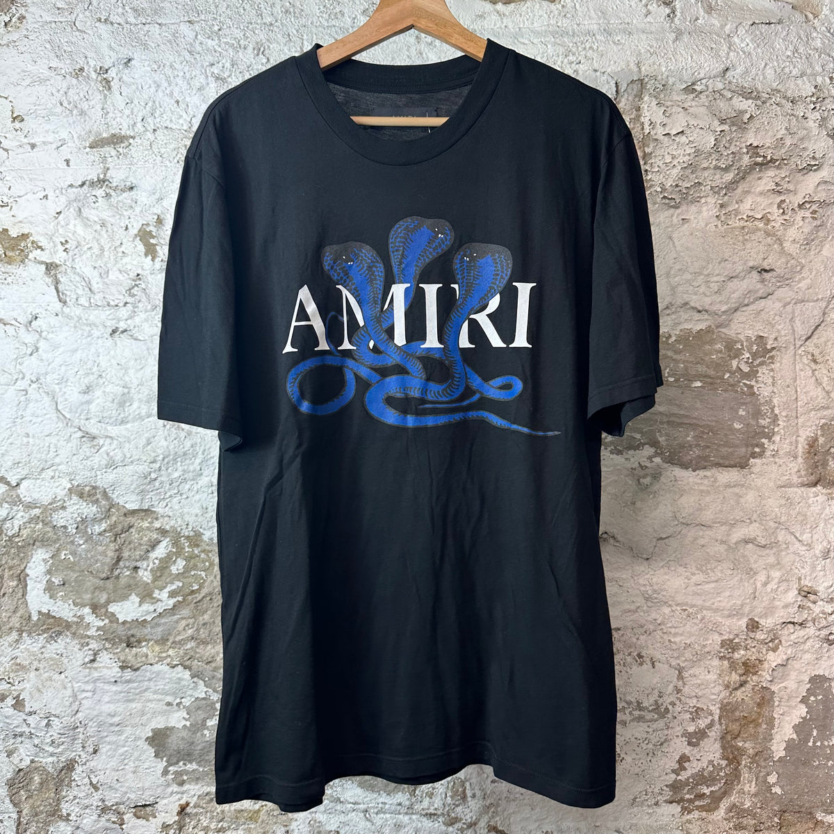 Amiri Blue Cobra Black T-Shirt Sz M