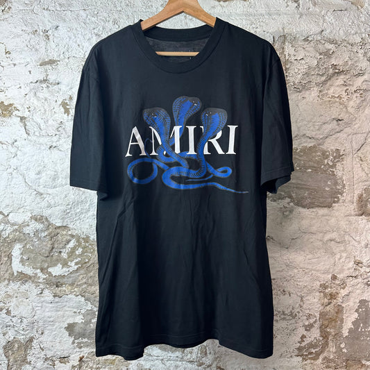 Amiri Blue Cobra Black T-Shirt Sz M