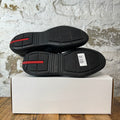 Prada Americas Cup Triple Black Patent Sneaker Sz 9.5