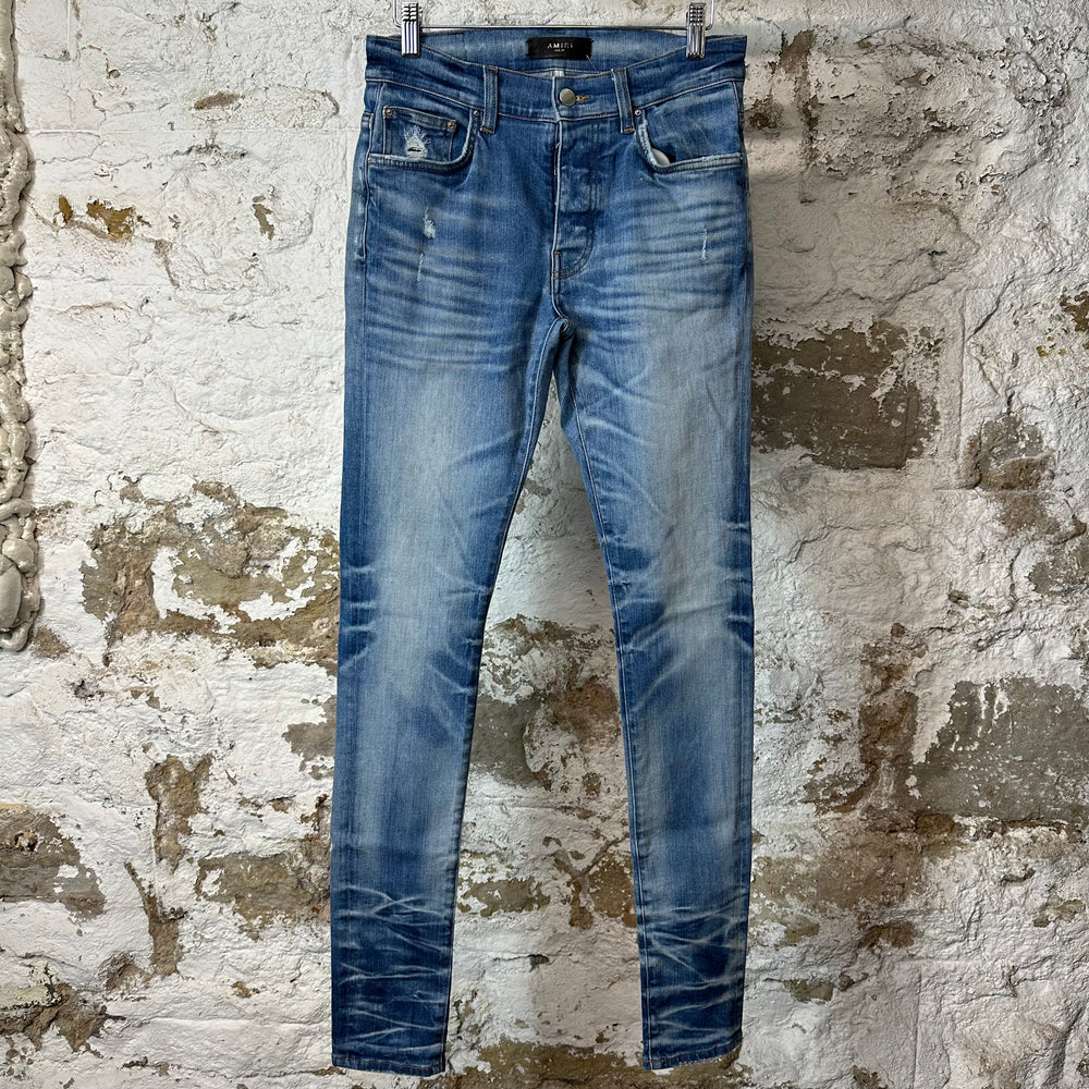 Amiri Plain Indigo Blue Denim Jeans Sz 29