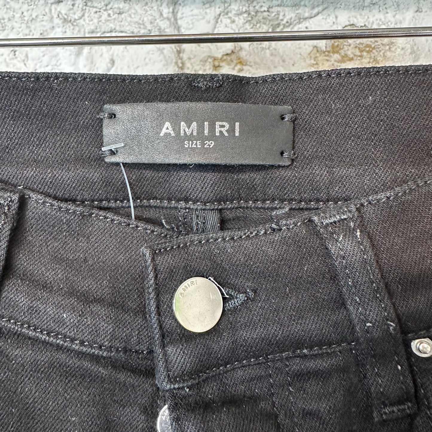 Amiri MX1 Aloha Patch Black Denim Jeans Sz 29