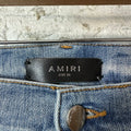 Amiri Blue Paisley Core Logo Blue Denim Jeans Sz 36