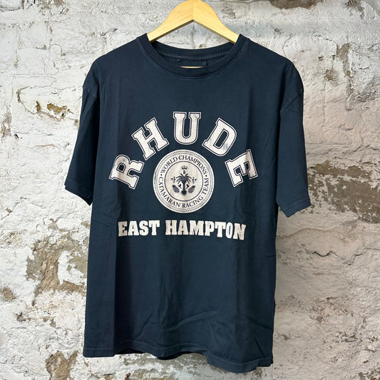 Rhude East Hampton T-shirt Navy Sz S (Hole)