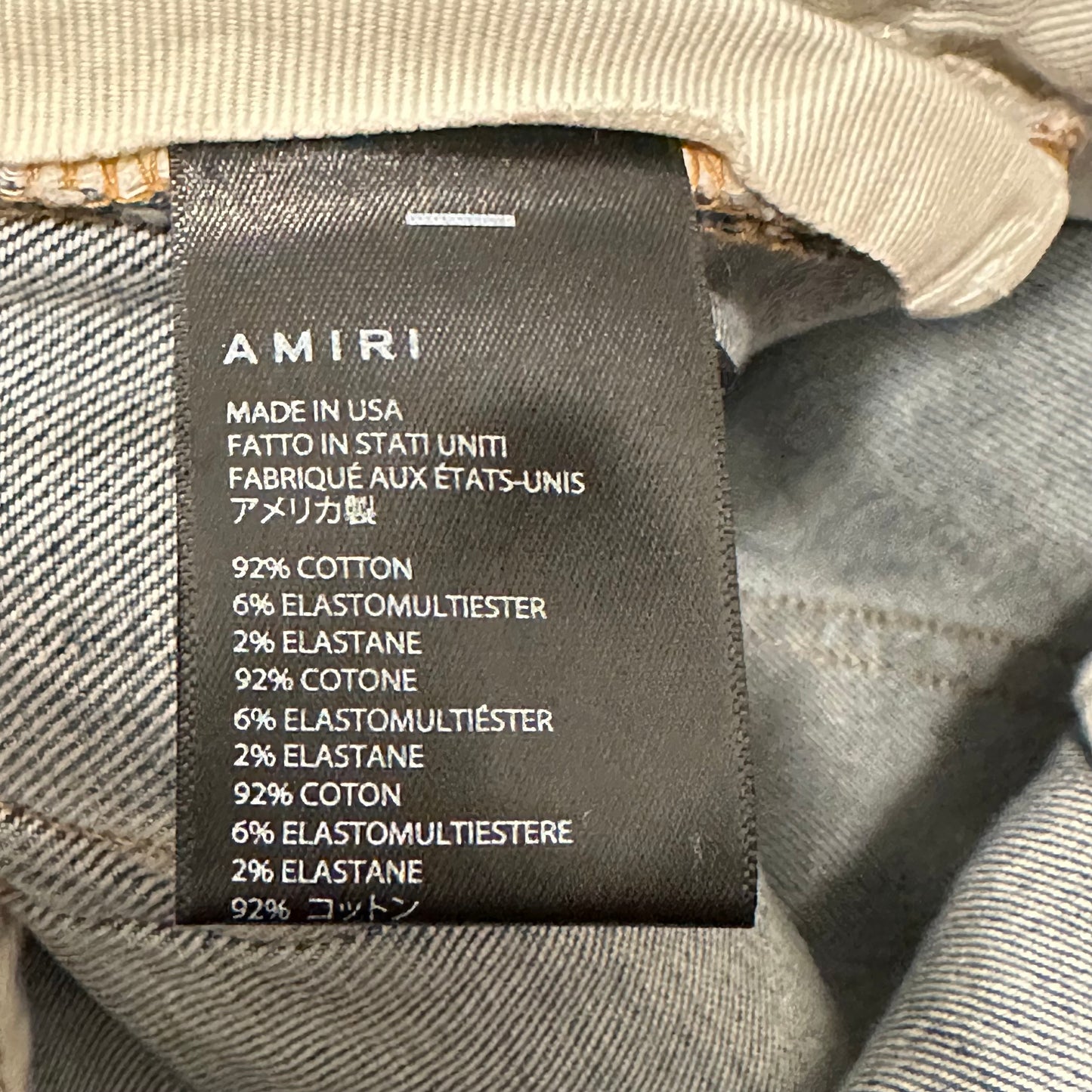 Amiri Multicolor Paisley Patch Blue Denim Jeans Sz 38