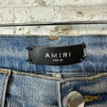 Amiri MX1 Biker Patch Blue Denim Jeans Sz 29