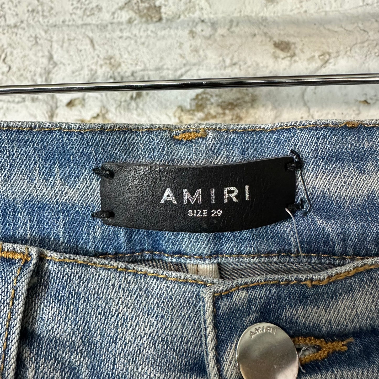 Amiri MX1 Biker Patch Blue Denim Jeans Sz 29