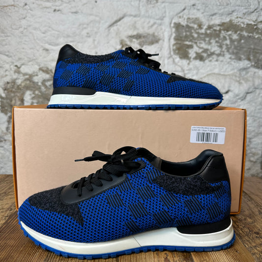 Louis Vuitton Blue Black Damier Knit Runaway Sneaker Sz 7.5 (6LV)