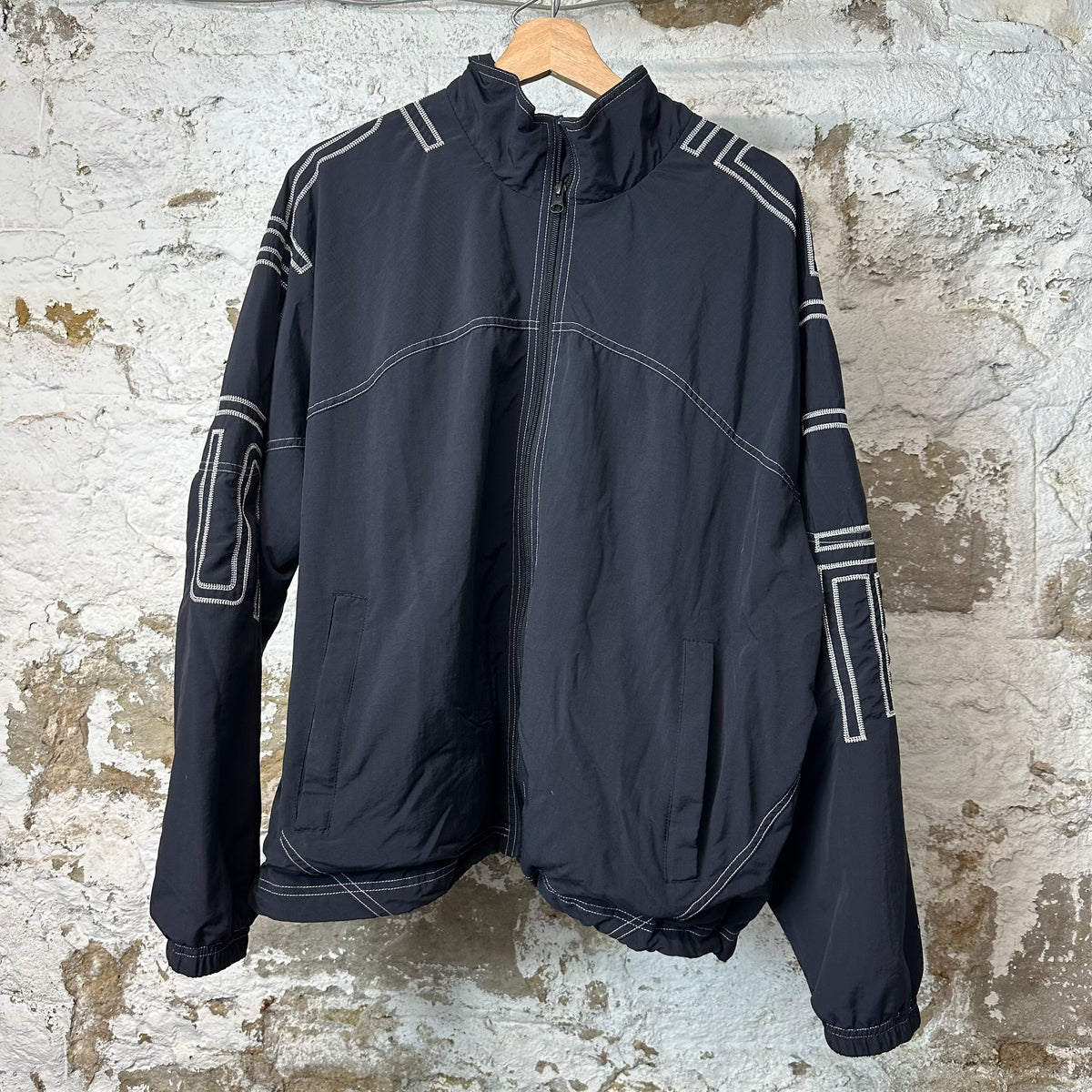 Supreme Sideline Black Track Jacket Sz M