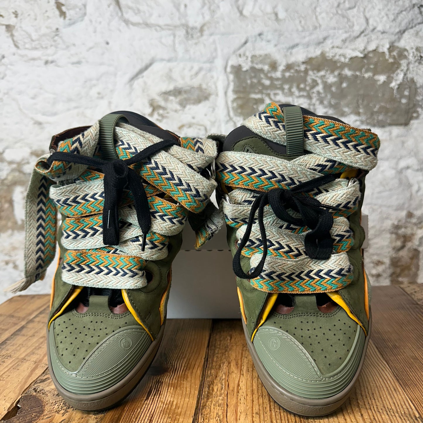 Lanvin Curb Multicolor Lace Green Sneaker Sz 10 (43)