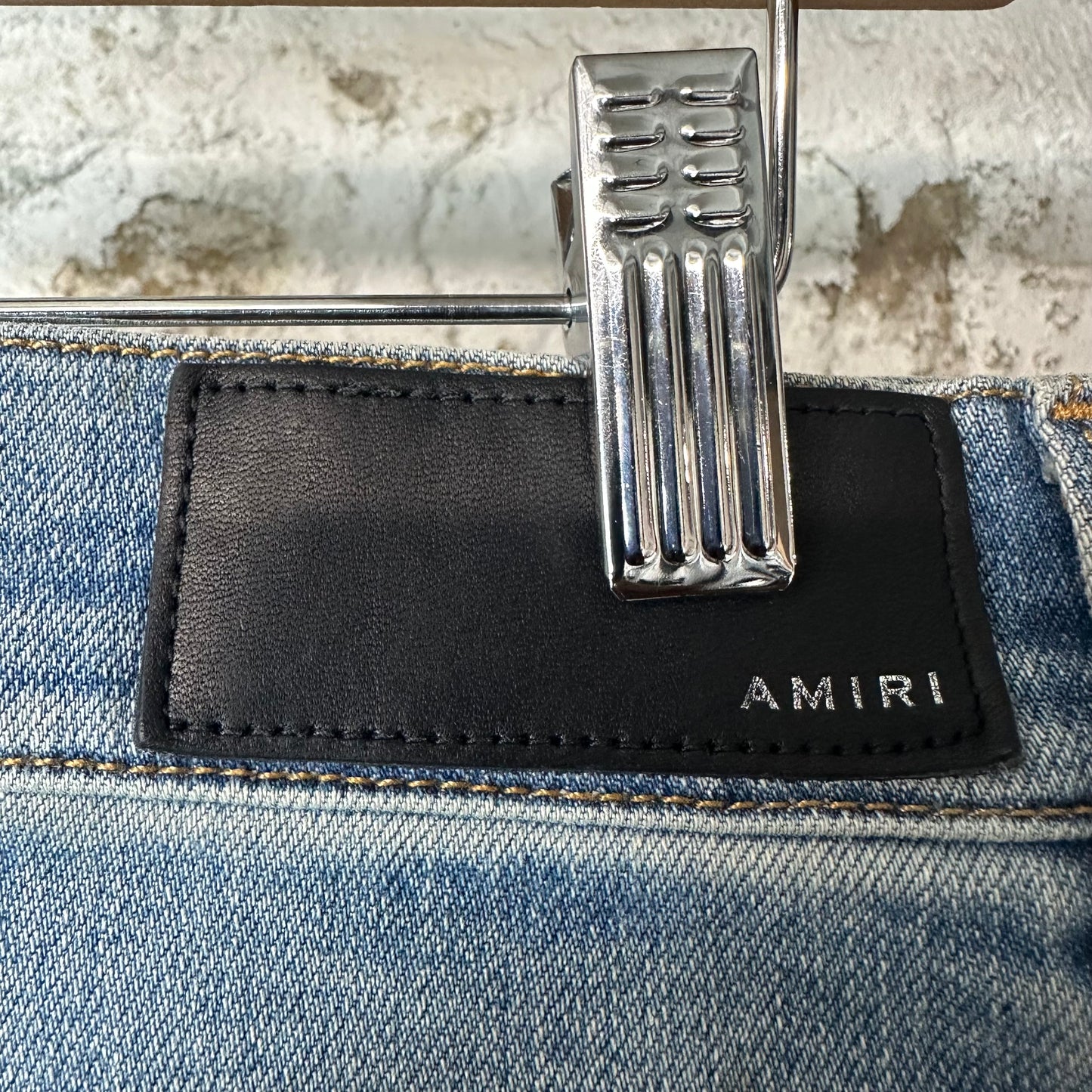 Amiri MX1 Multicolor Flannel Blue Denim Jeans Sz 31