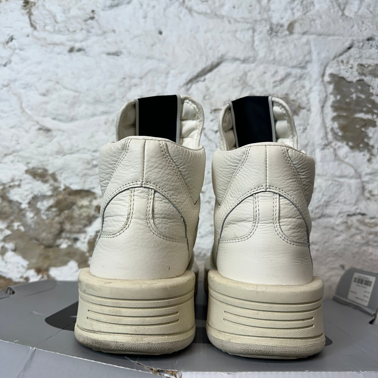 Rick Owens High TURBOWPN White Cream Sneaker Sz 8.5