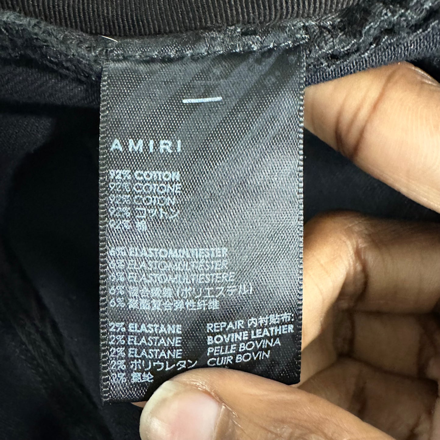 Amiri Varsity 22 Patch Black Denim Jeans Sz 38