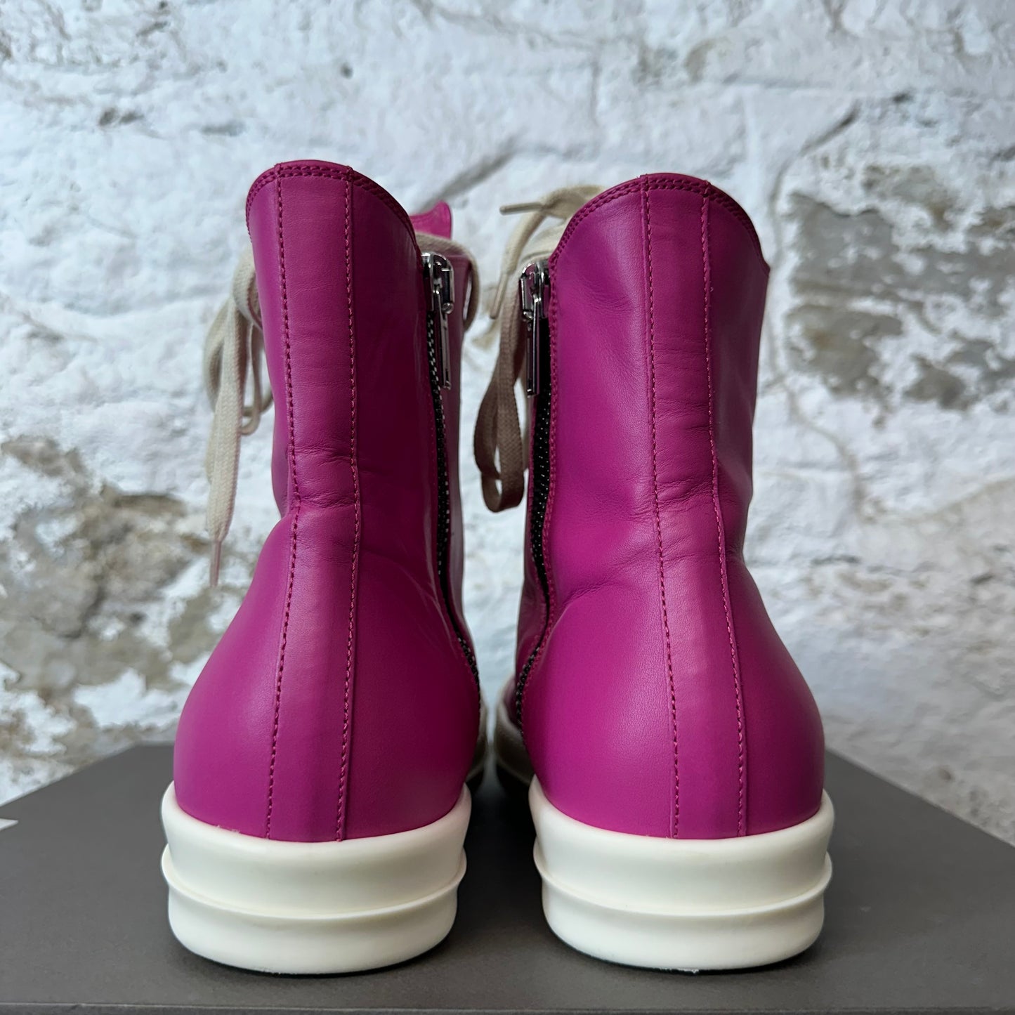 Rick Owens High Hot Pink Milk Sneaker Sz 10.5 (43.5)