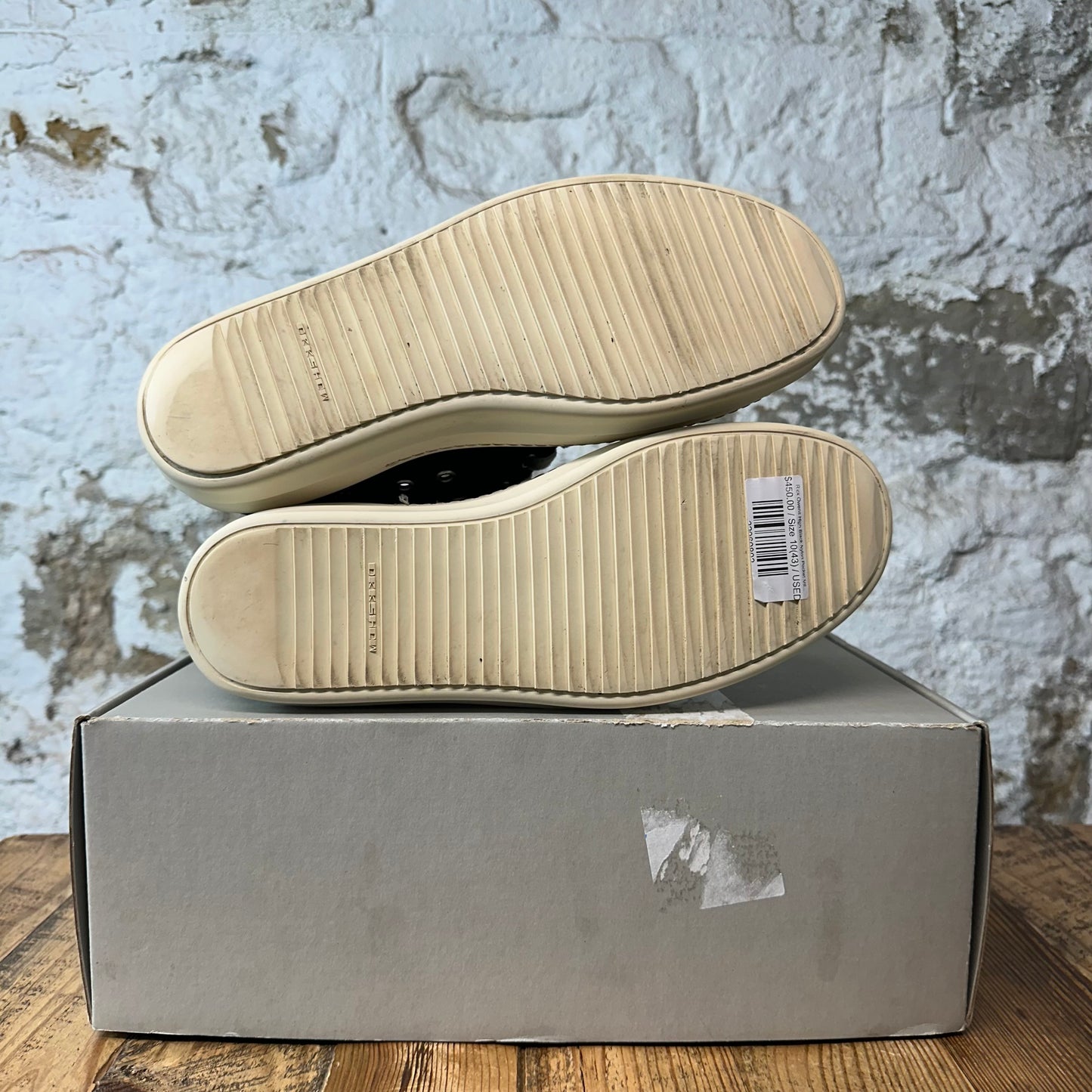 Rick Owens High Black Nylon Pocket Milk Sneaker Sz 10 (43)