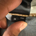 Amiri MX2 Yellow Brown Patch Blue Denim Jeans Sz 34