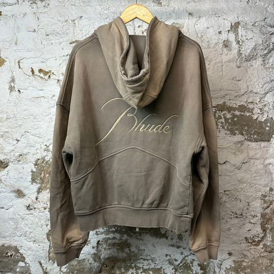 Rhude Script Zip Up Hoodie Sundry Sz S DS