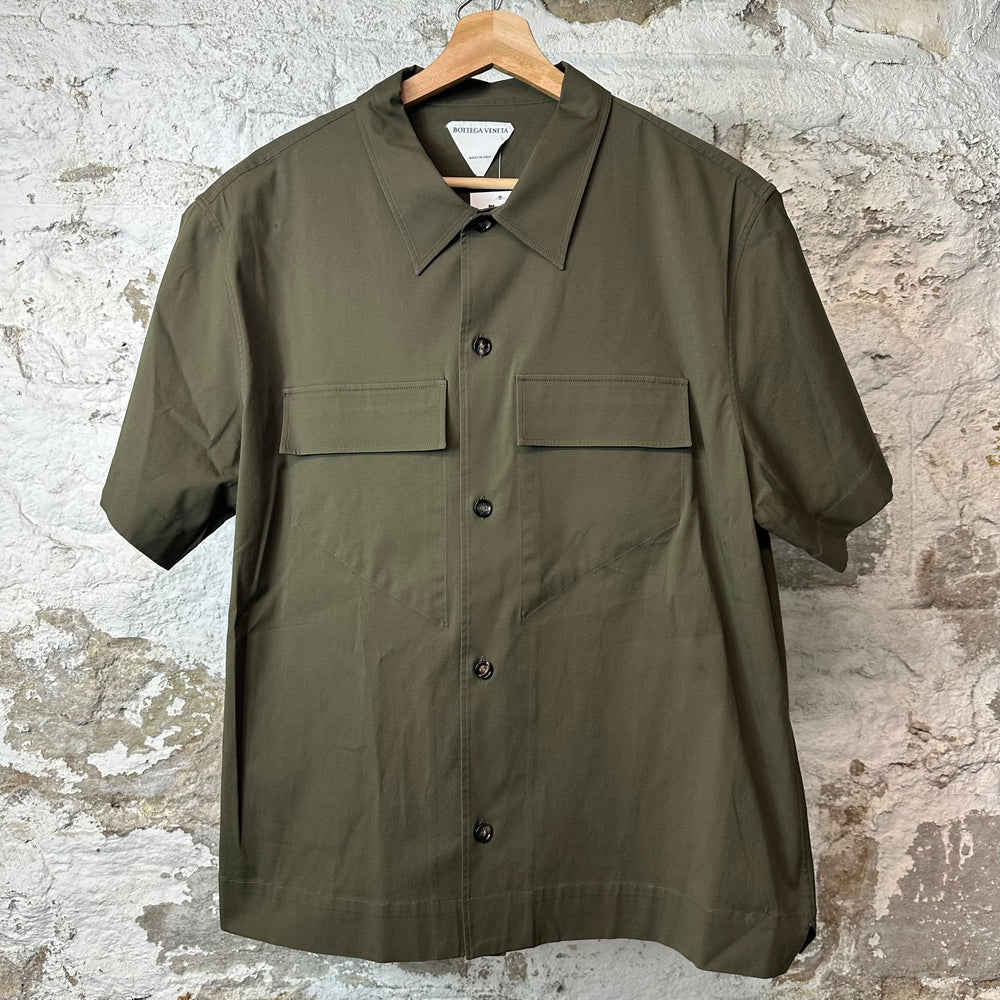 Bottega Veneta Khaki Green Button Up Shirt Sz L