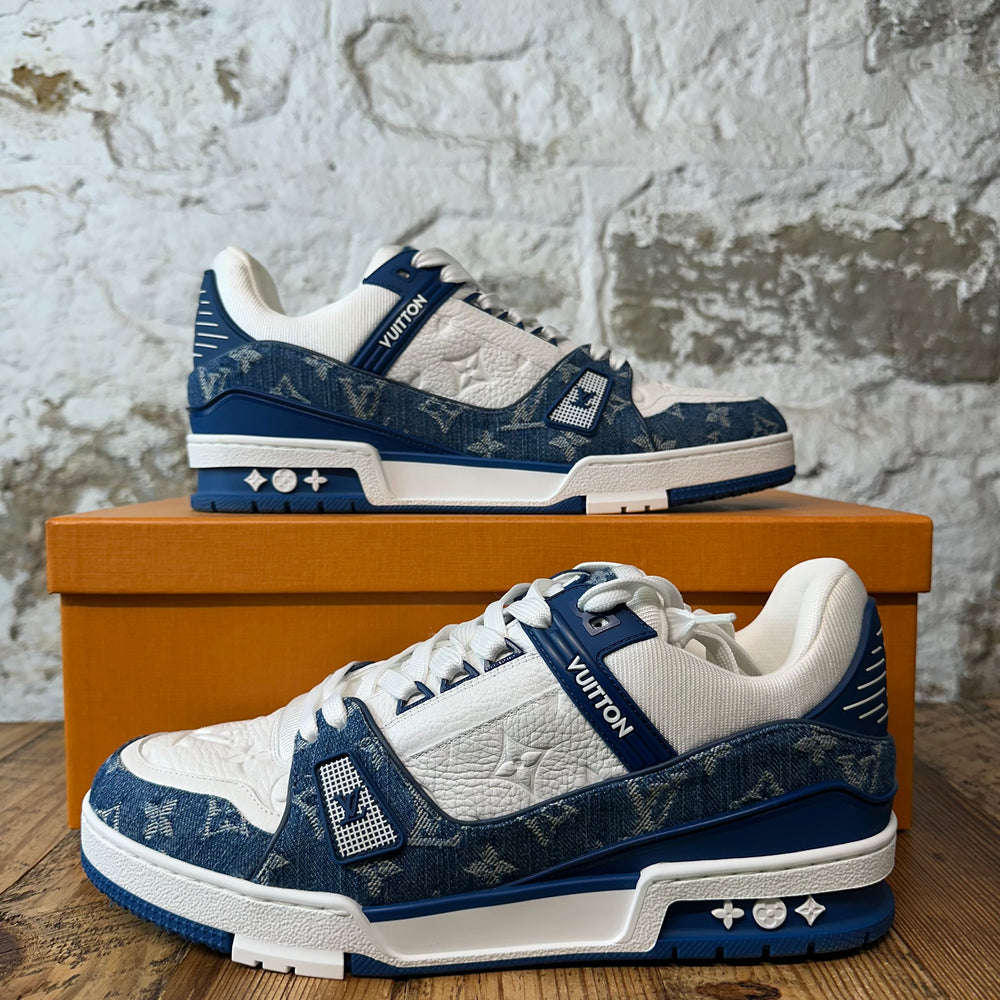 Louis Vuitton Denim Monogram Trainer Sneaker Sz 9.5 (8LV)