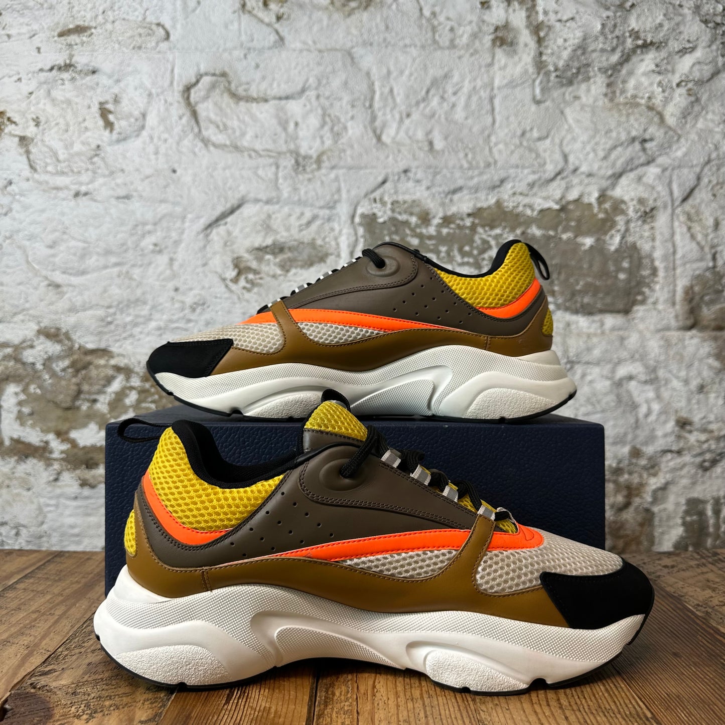 Dior B22 Yellow Brown Orange Sneaker Sz 13 (46)