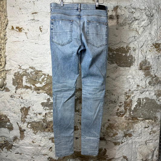 Amiri MX1 Crystal Patch Blue Denim Jeans Sz 34