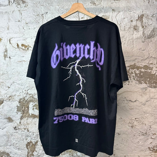 Givenchy Purple Spellout T-shirt Black Sz XL