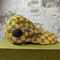 Gucci Black GG Monogram Yellow Hat Sz S W/ Box