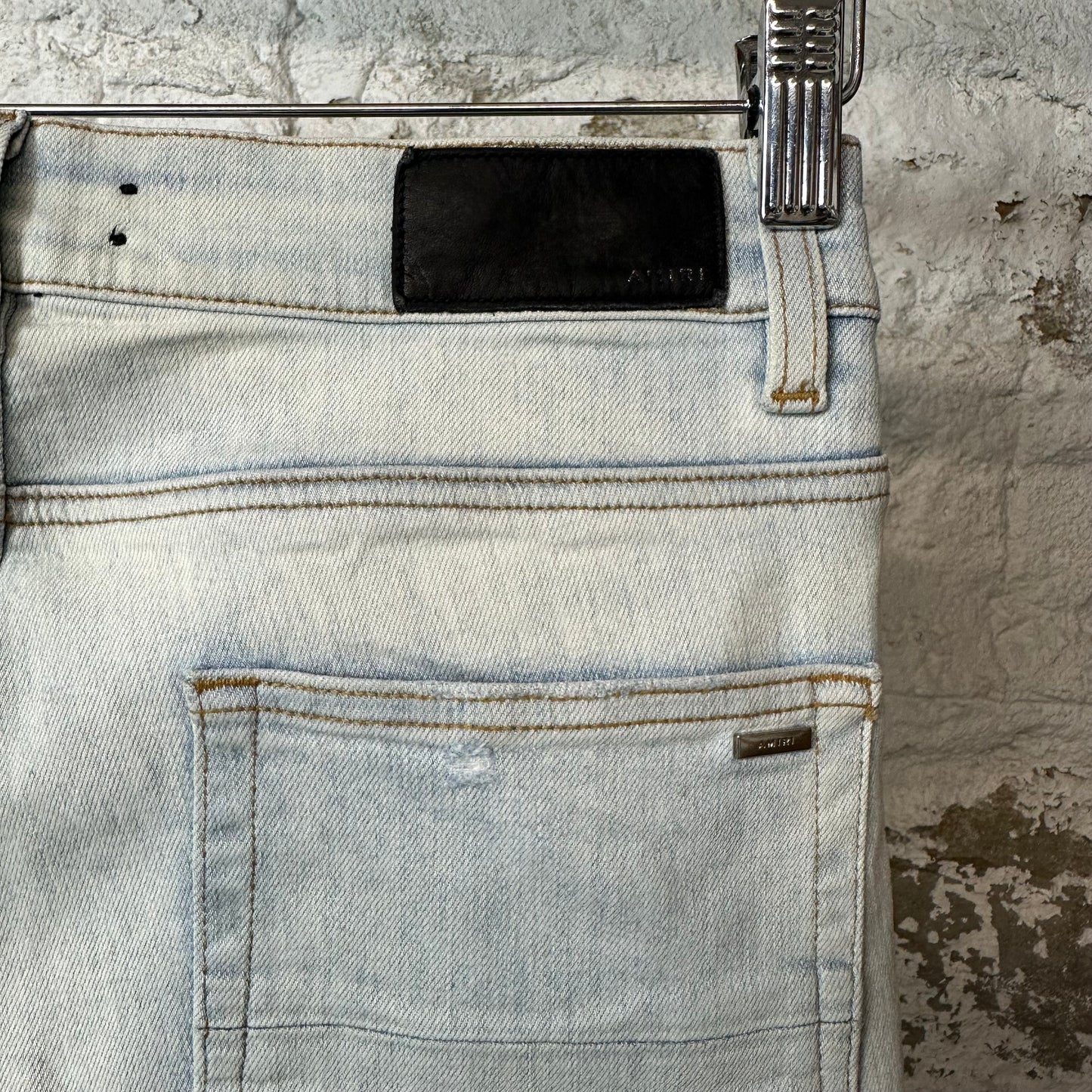 Amiri Black Star Light Wash Blue Denim Jeans Sz 30