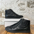 Chanel High Triple Black CC Leather Sneaker Sz 9 (42)