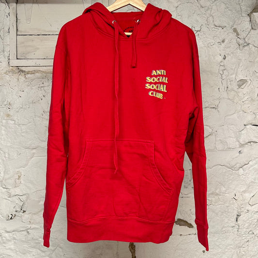 Anti Social Social Club 3D Logo Red Hoodie Sz M