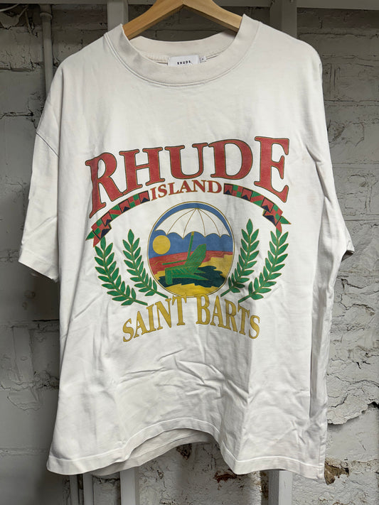 Rhude Saint Barts White T-Shirt Sz M