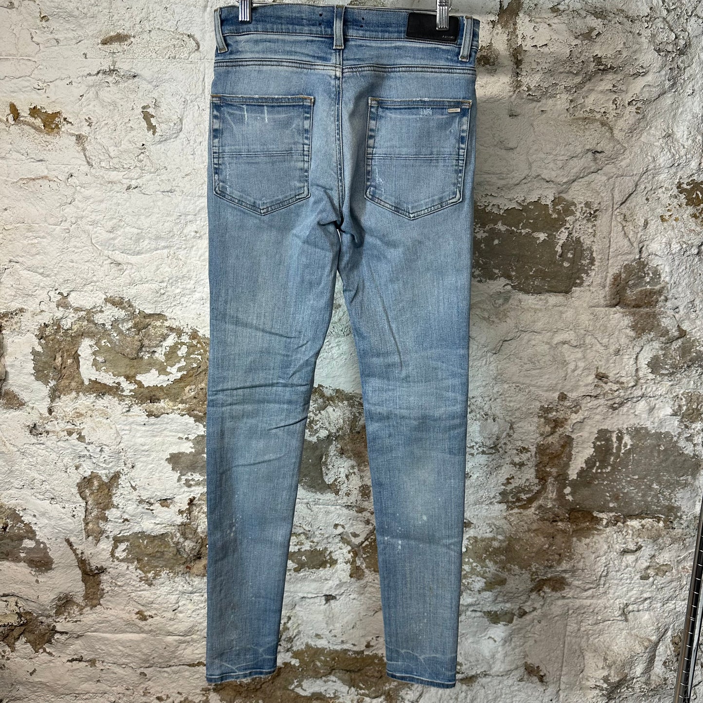 Amiri MX1 Camo Patch Blue Denim Jeans Sz 29