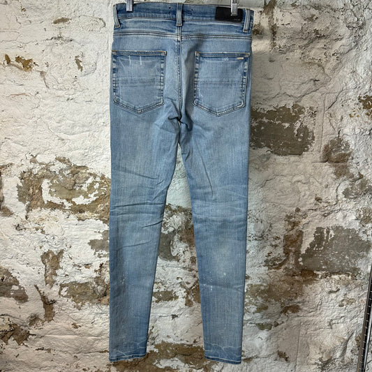 Amiri MX1 Camo Patch Blue Denim Jeans Sz 29