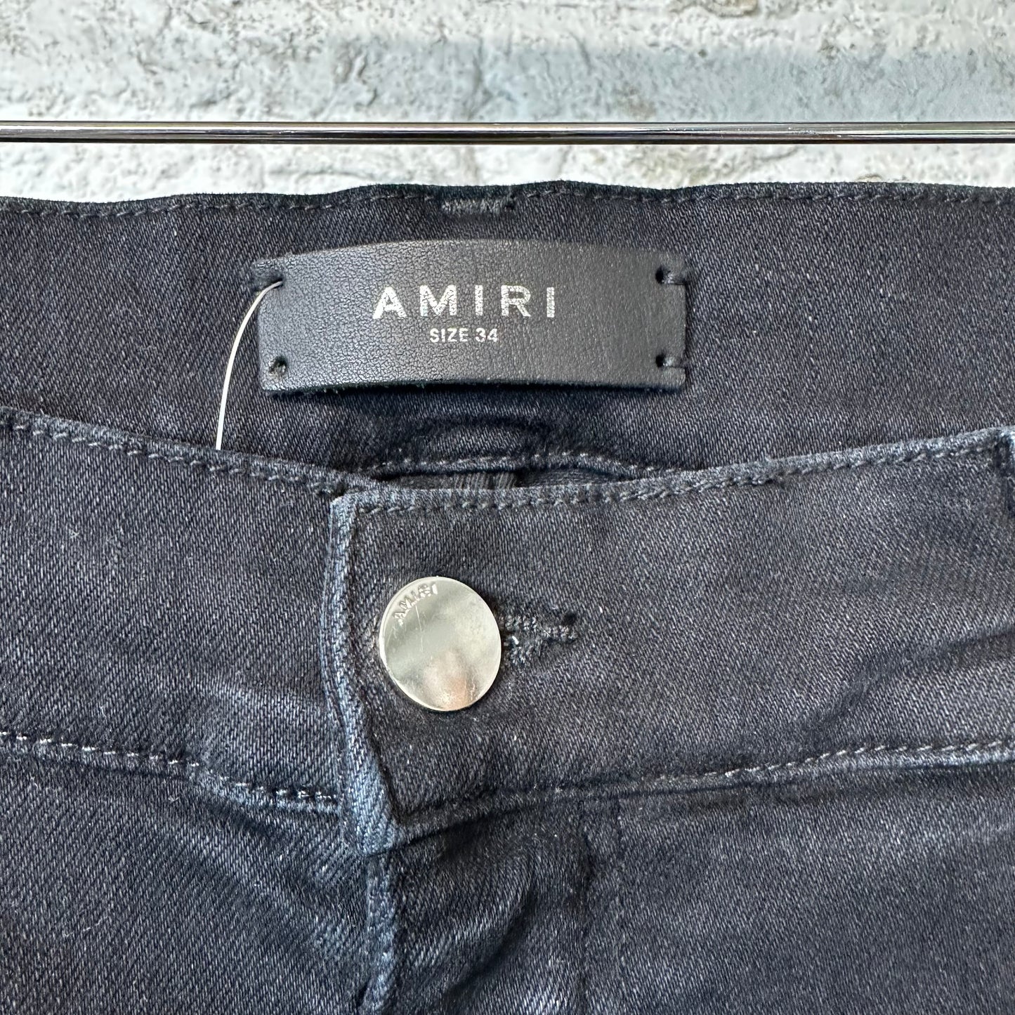 Amiri MX1 Brown Plaid Black Denim Jeans Sz 34