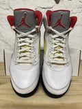 Air Jordan 5 Fire Red Silver Tongue Sz 9.5