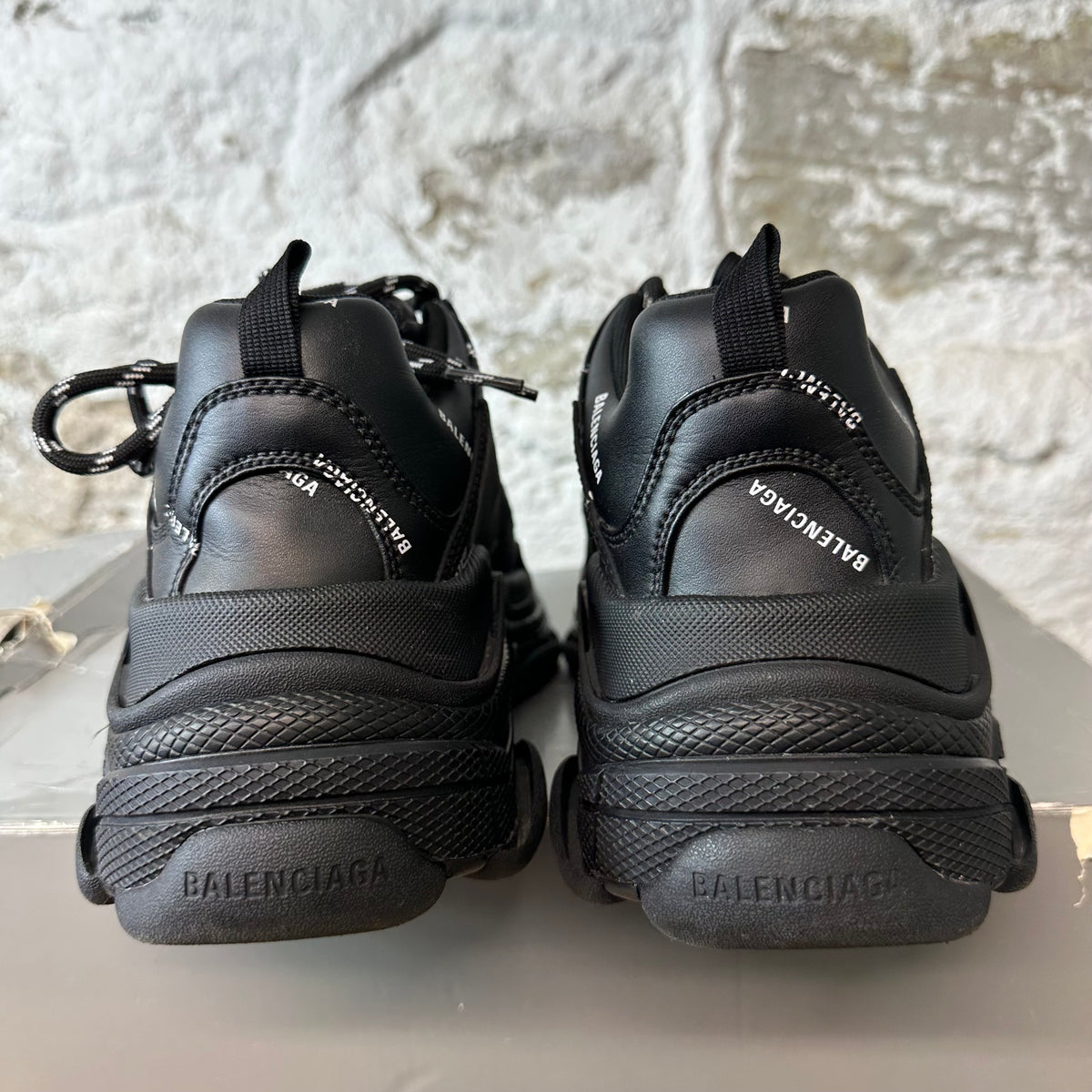 Balenciaga Triple S Spellout Black Sneaker Sz 7 (40)