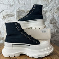 Alexander Mcqueen High Black White Tread Boot Sz 8 (41)