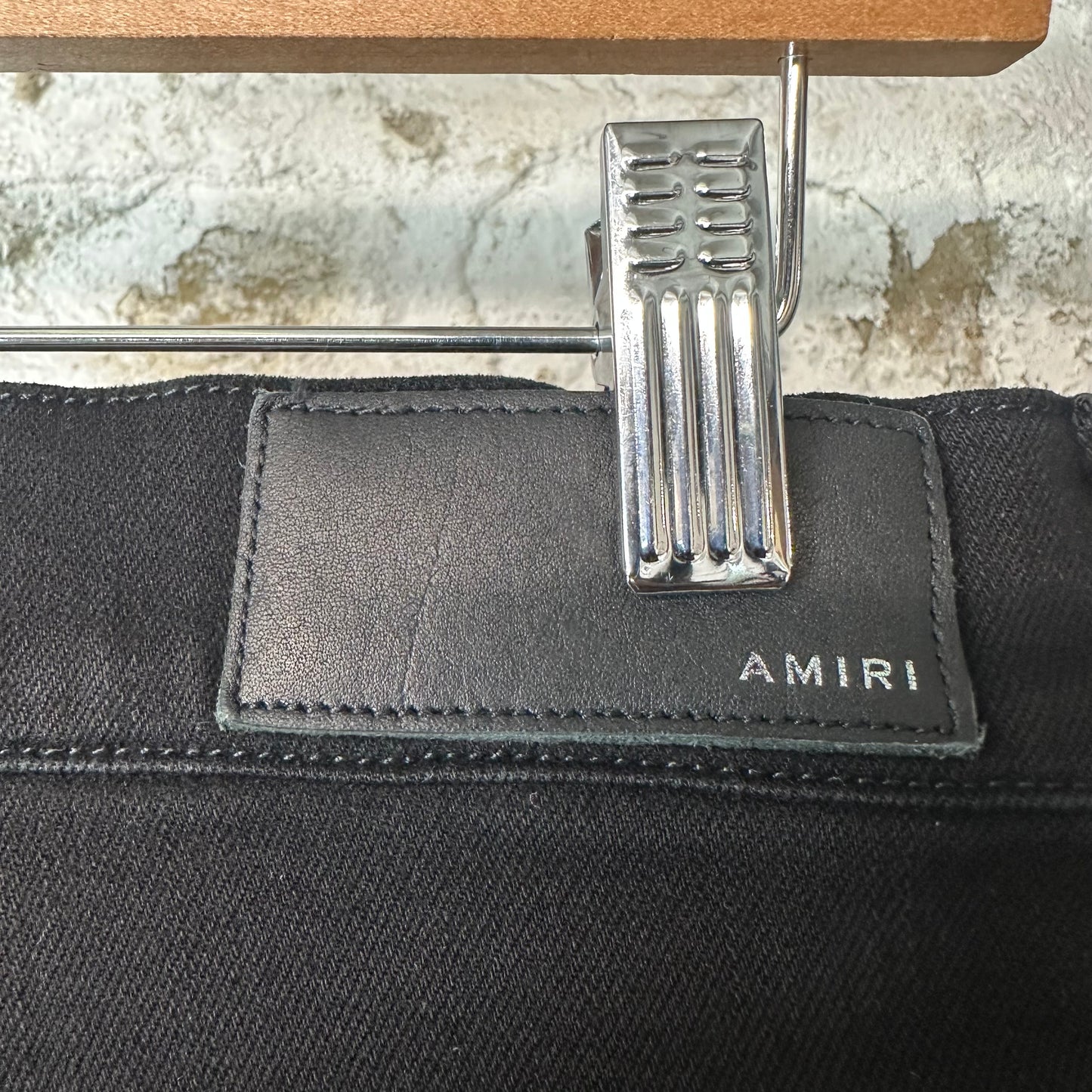 Amiri MX1 Brown Suede Black Denim Jeans Sz 32