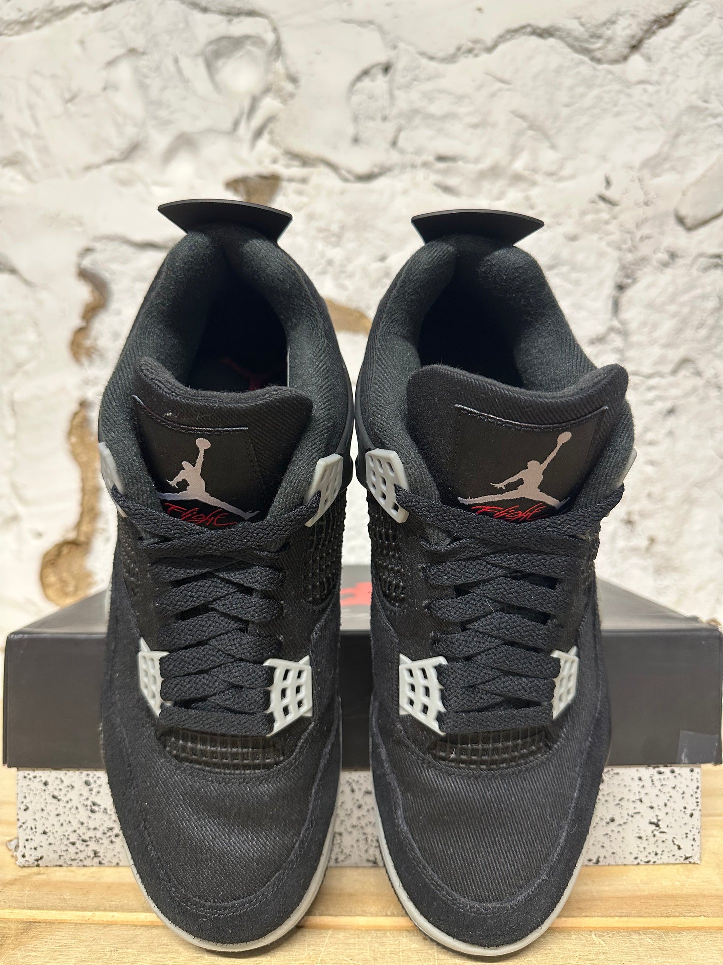 Air Jordan 4 Black Canvas Sz 9.5