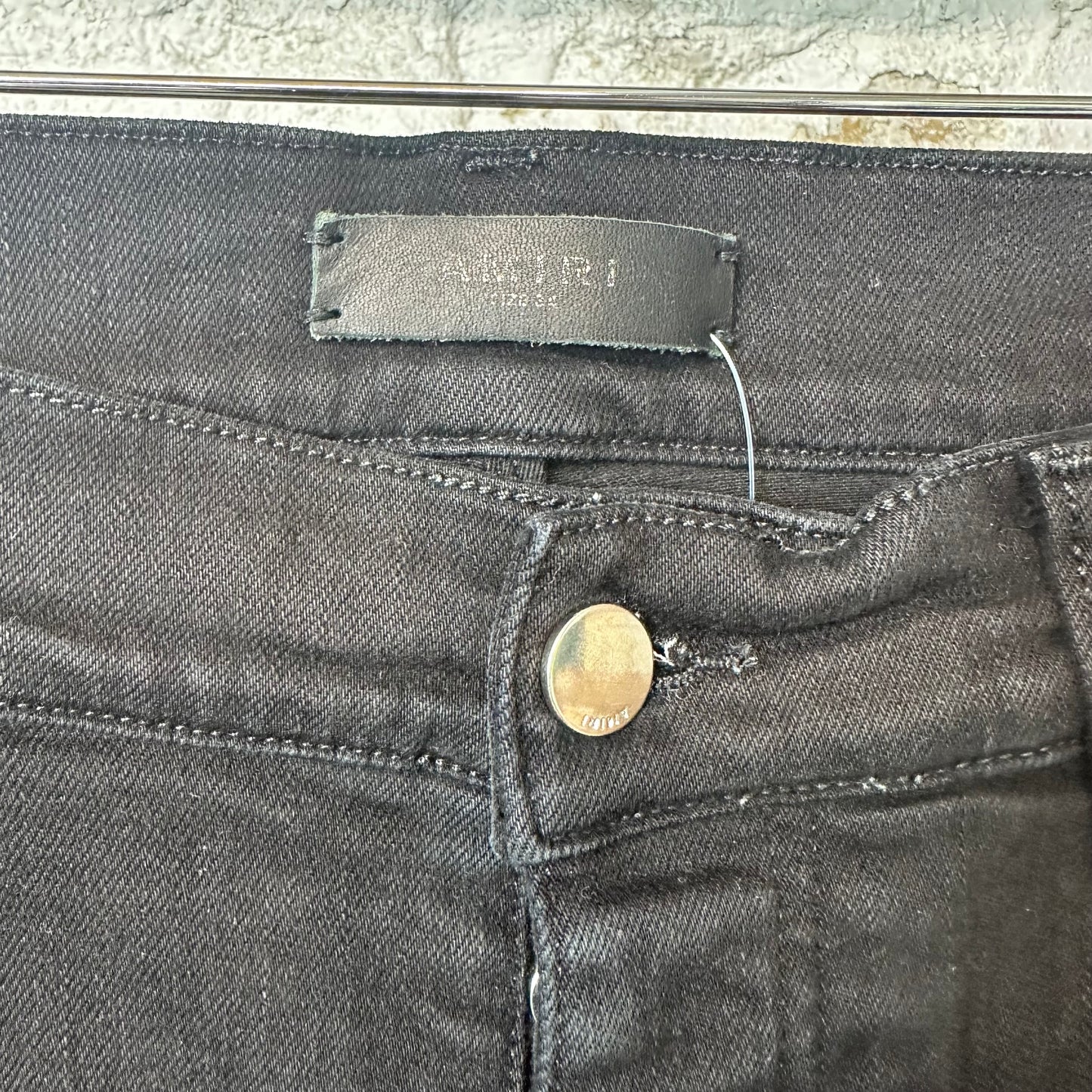 Amiri MX1 Gray Paisley Black Denim Jeans Sz 34