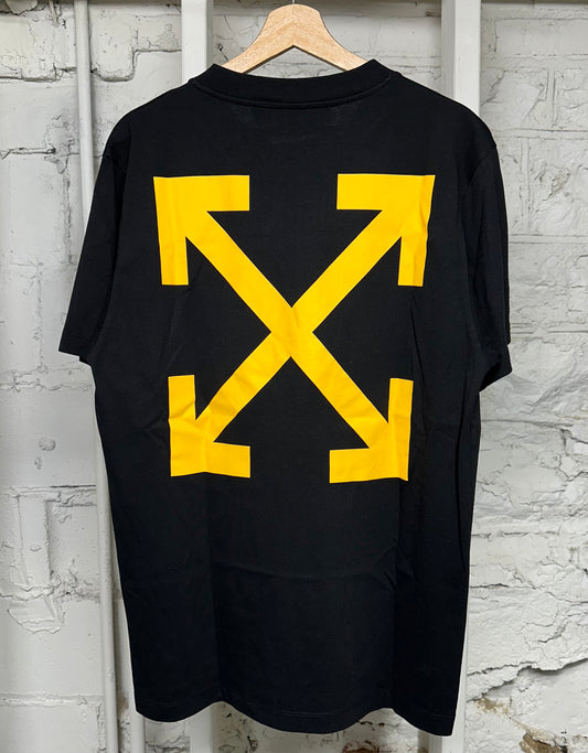 Off-White Yellow Arrows Black T-Shirt Sz L