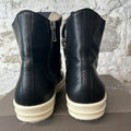 Rick Owens High Jumbo Lace Black Leather Milk Sneaker Sz 9 (42)