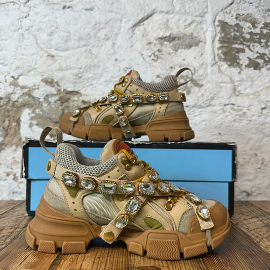 Gucci Flashtrek Crystal Beige Sneaker Sz 4.5 (36.5)