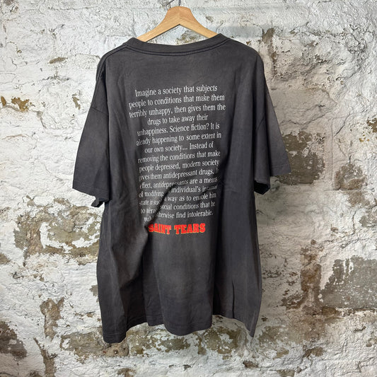Saint Michael Denim Tears Jesus Black T-Shirt Sz XXL