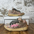 Lanvin Curb Black White Lace Paint Splatter Pink Sneaker Sz 4.5 (36) No Box