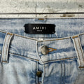 Amiri Blue Varsity Patch Washed Blue Denim Jeans Sz 29