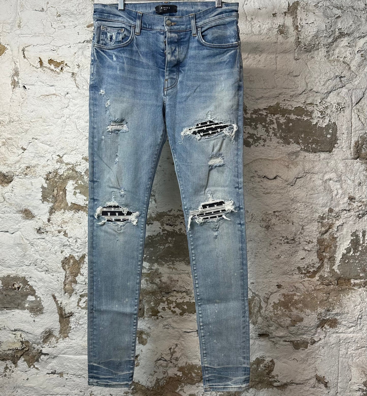 Amiri MX1 Black Playboy Blue Denim Jeans Sz 33
