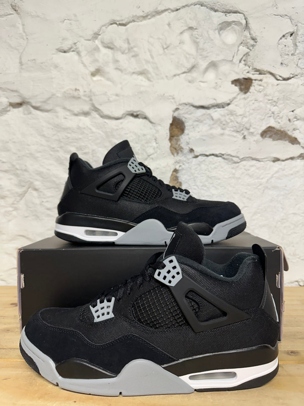 Air Jordan 4 Black Canvas Sz 10