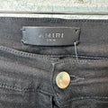 Amiri MX1 Black Leather Black Denim Jeans Sz 33